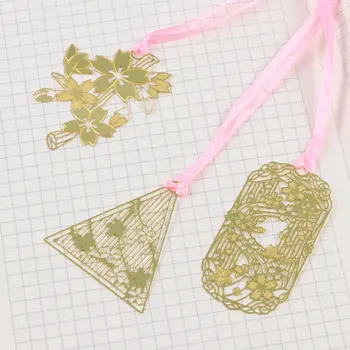 

8 pcs/set Romantic cherry blossom series hollow out metal bookmark escolar kawaii stationery zakka school supplie papelaria