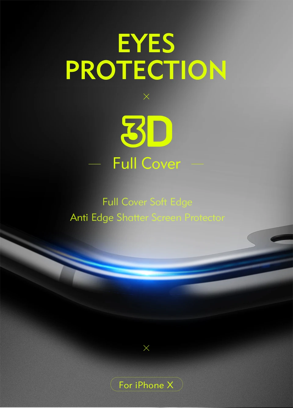 Benks For iPhone X Screen Protector X Comfort Easy To Install Scratch Proof Ultra-Thin 3D Full Body Front Film Tempered Glass  (1)