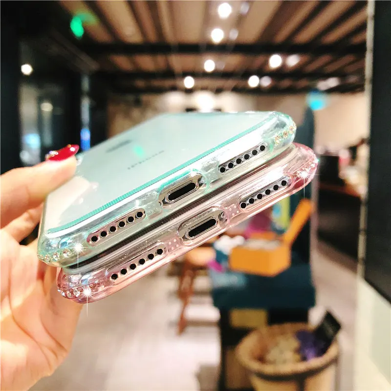 Красивые женские блестящие чехлы из ТПУ для iphone XS MAX XR X SE 5 5S 6 6s 7 8 Plus Блестящий