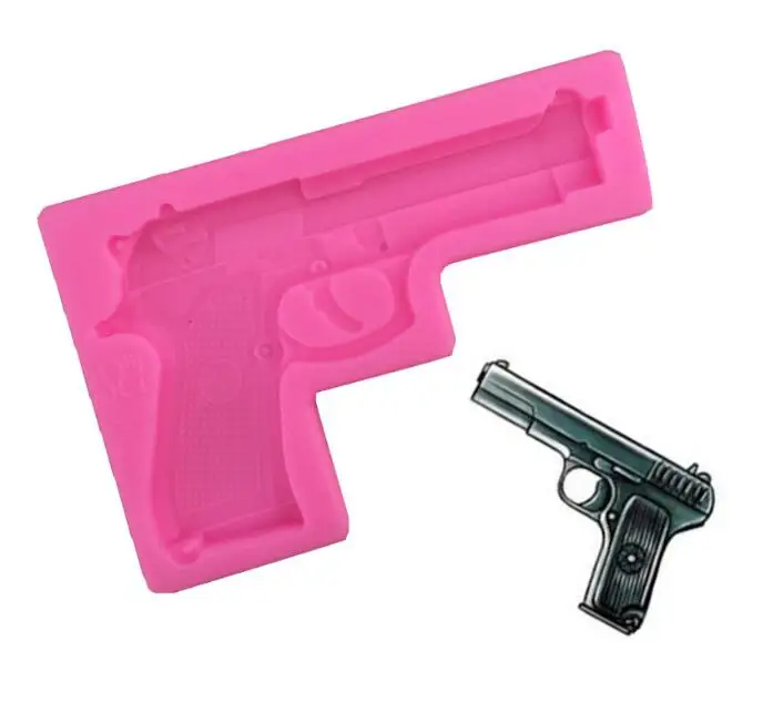 Cake Mold Gun Mould Silicone Fondant Tool Bakeware Boy Gift Decorating Chocolate Cupcake | Дом и сад