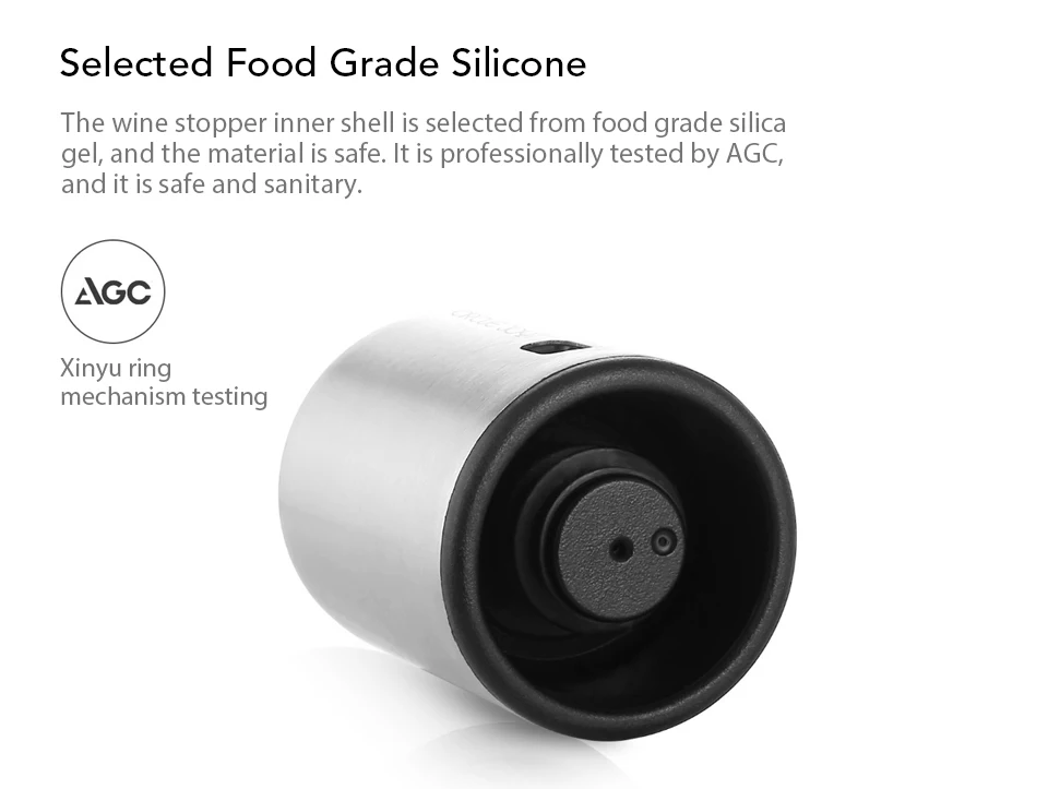 Xiaomi Youpin Circle Joy Wine Bottle Stopper with Vacuum Memory Function Food-grade Stainless Steel (7)