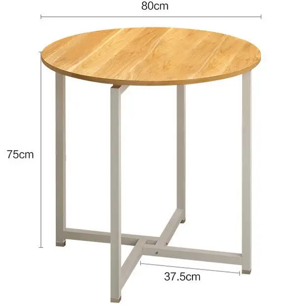 80*80*75CM Round Modern Dining Table Living Room Coffee Table Sofa Side Tea Table