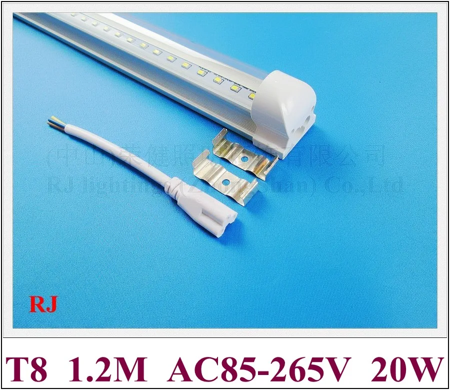 

RongJian(RJ) integrated LED tube lamp light T8 fluorescent tube AC85V-265V 1.2M 1200mm 4FT for US and Asia