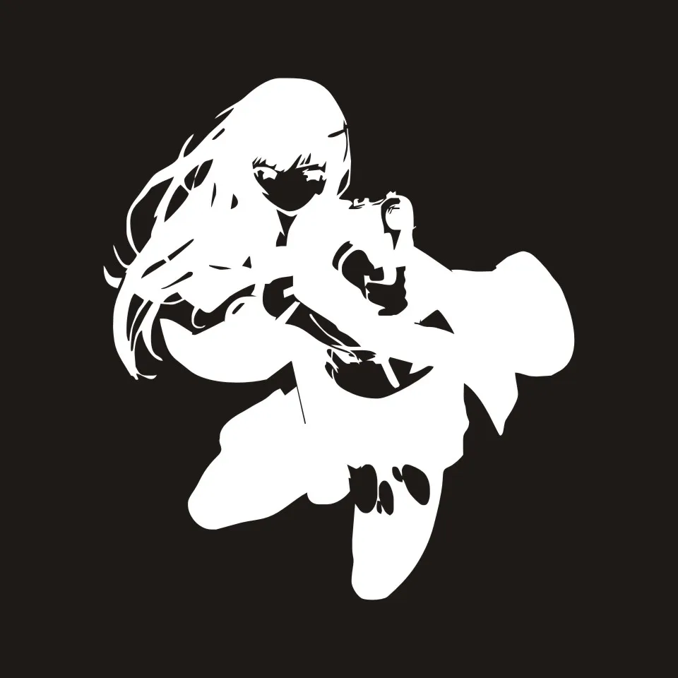 Cunymagos Manga Anime De Mode Autocollant De Voiture Moto De Voiture-Styling Decal NoirArgent 14.5 cm  15.9 cm (3)