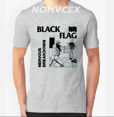 Футболка с черным флагом Мужская рок-группа Мужская футболка Топы с коротким рукавом и круглым вырезом хлопок - Цвет: GRAY 1