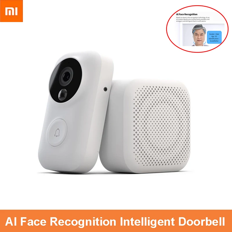 

Xiaomi Face Recognition 720P Home Infrared Night Vision Video Doorbell Set Sports Detection SMS Push Intercom Free Cloud Storage