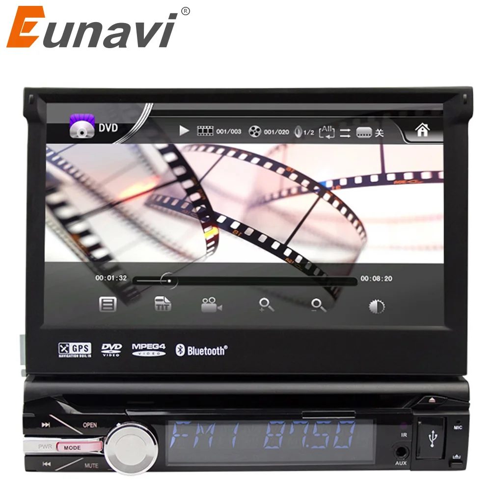 Eunavi Универсальный 1 Din автомобильный аудио dvd плеер + радио gps навигация Авторадио