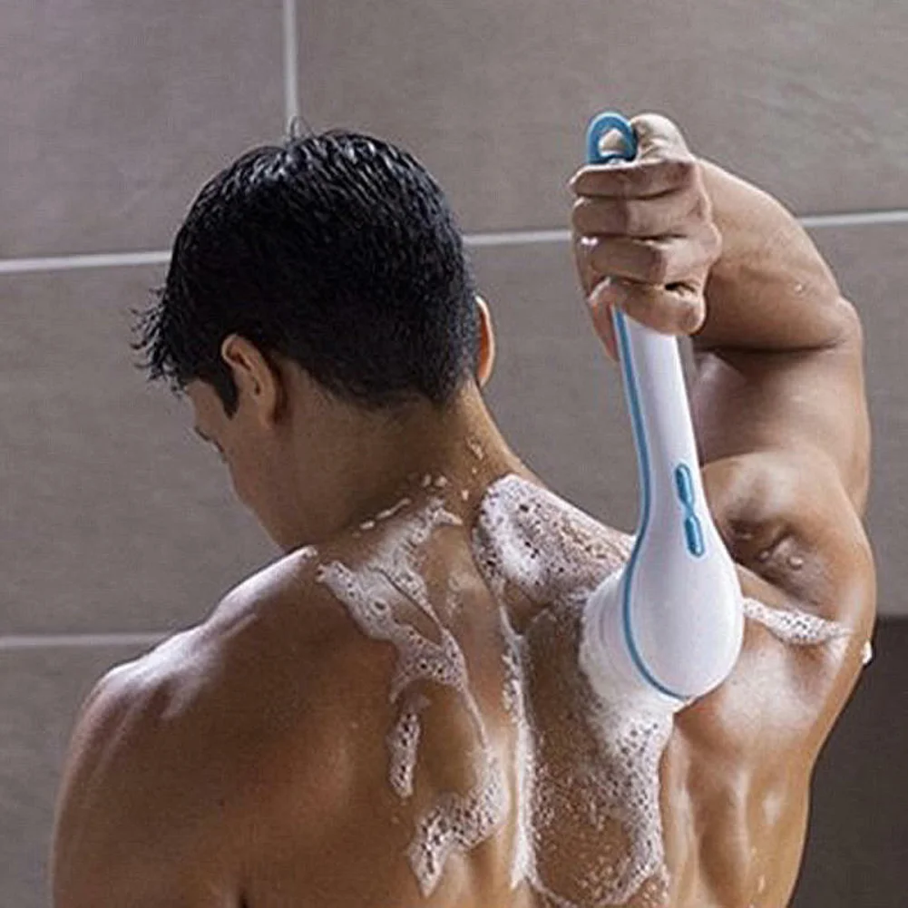 Günstige Elektrische Bad Spin SPA Massage Dusche Pinsel Körper Sauber Pinsel Lange griff Baden Pinsel