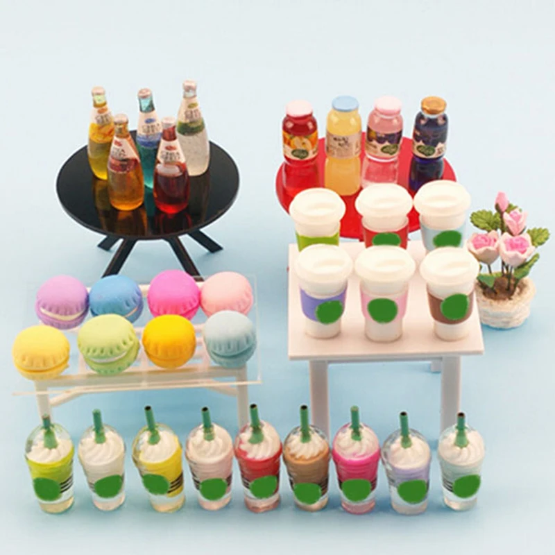 جديد 1/12 دمية أثاث مصغر موجة-ارتفع القهوة/نهاية الجدول غرفة المعيشة الديكور