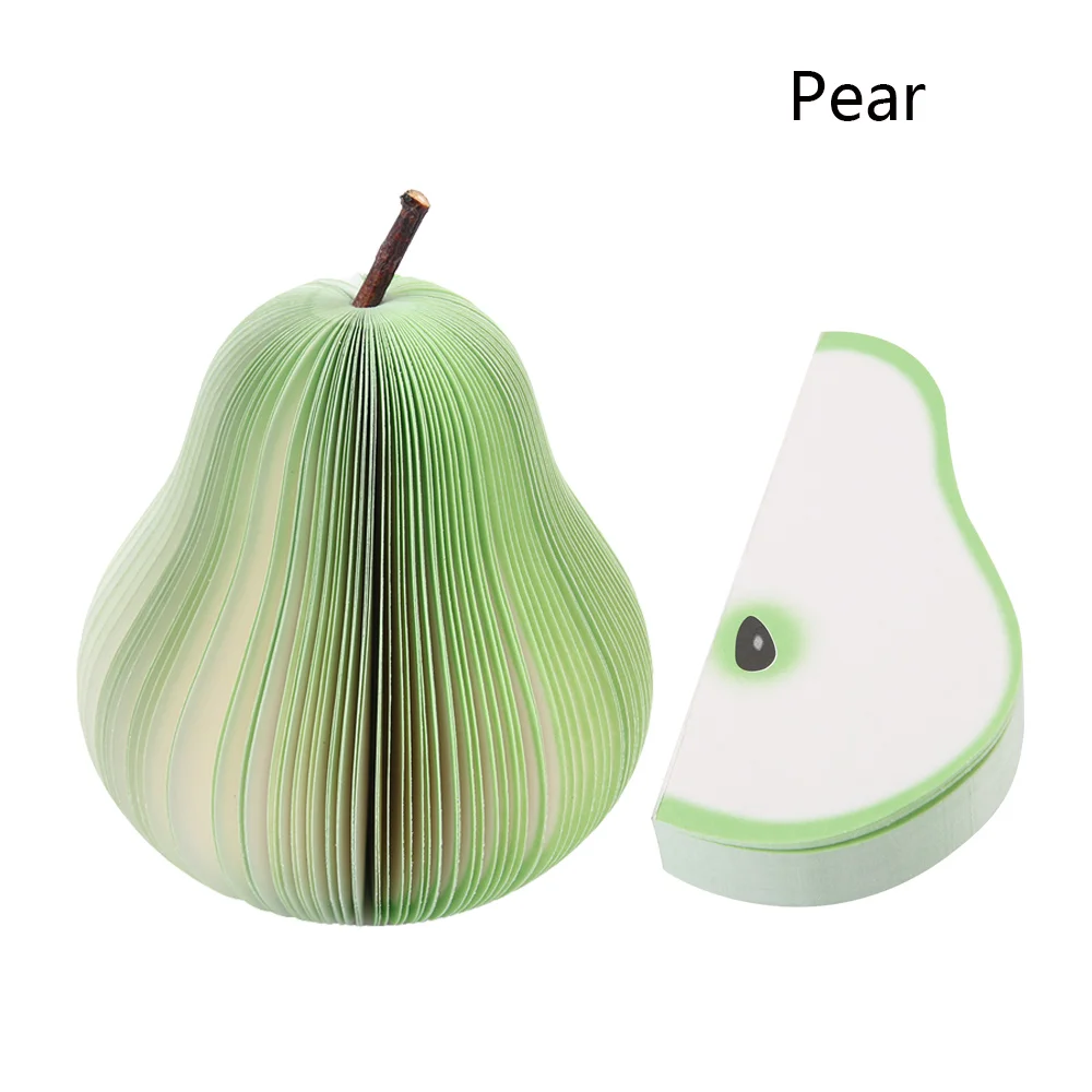 

1PC Cute Apple Pear Sticky Notes Creative DIY Fruit Shaped Memo Pads Kawaii Note Paper Stationery Office Papelaria Supplies