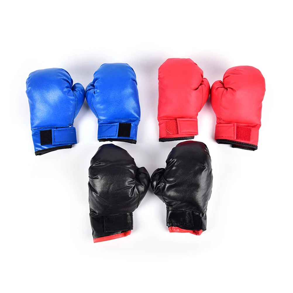 1 пара боксерских перчаток из искусственной кожи Муай Тай Guantes De Boxeo Free Fight mma с песком тренировочные перчатки для мужчин, женщин и детей