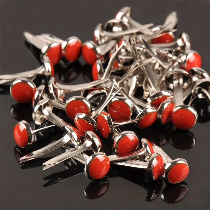 Metal Brads Crafts Enamel Drip Round DIY Brads Scrapbooking Accessories For Shoes Fastener Decoration 6.5x14mm C1516 50Pcs metal brads scrapbooking decoration