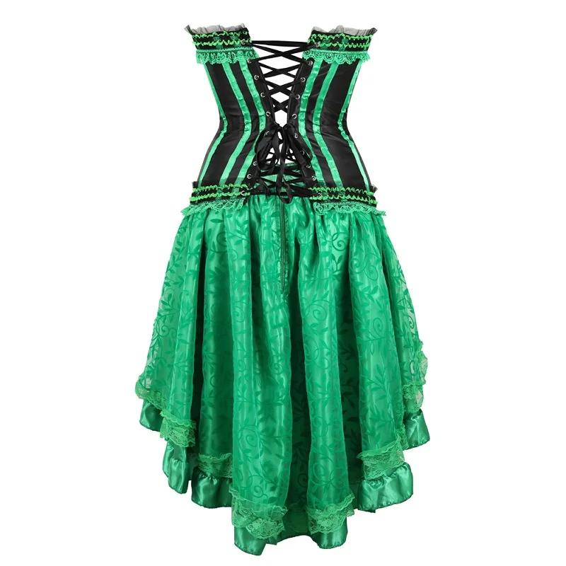 Модные Вечерние Платья зеленое сексуальное платье с корсетом Женский комплект