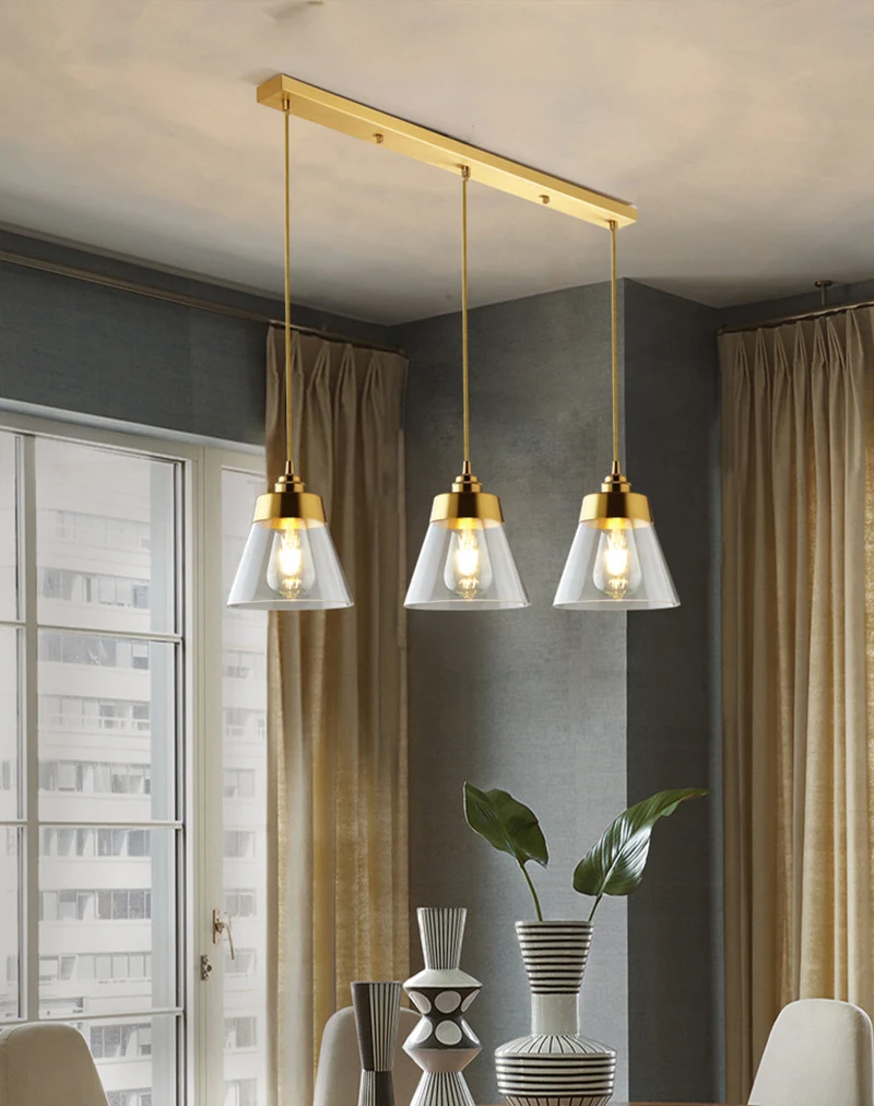 Glass Pendant Light Nordic Pendant Lamp Edison Pendant Light Brass Creative Minimalist E27 Lighting Lampshade For Restaurant