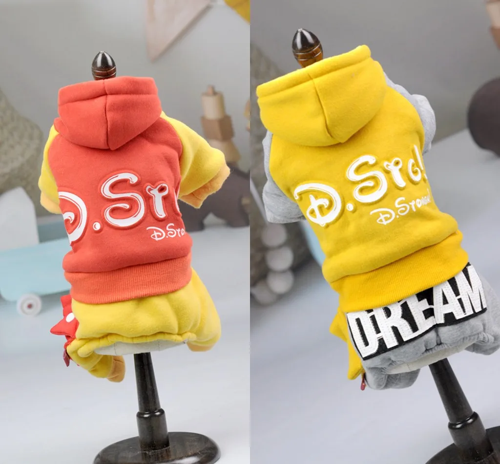 Autumn winte  pet dog clothes Printed Letter dog jumpsuit teddy chihuahua small dog clothing XS S M  L XL XXL