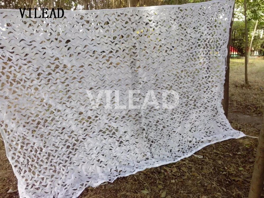 VILEAD 2.5 متر x 4 متر (8FT x 13FT) سنو وايت الرقمية التمويه صافي العسكرية الجيش كامو المعاوضة الشمس المأوى للصيد التخييم خيمة
