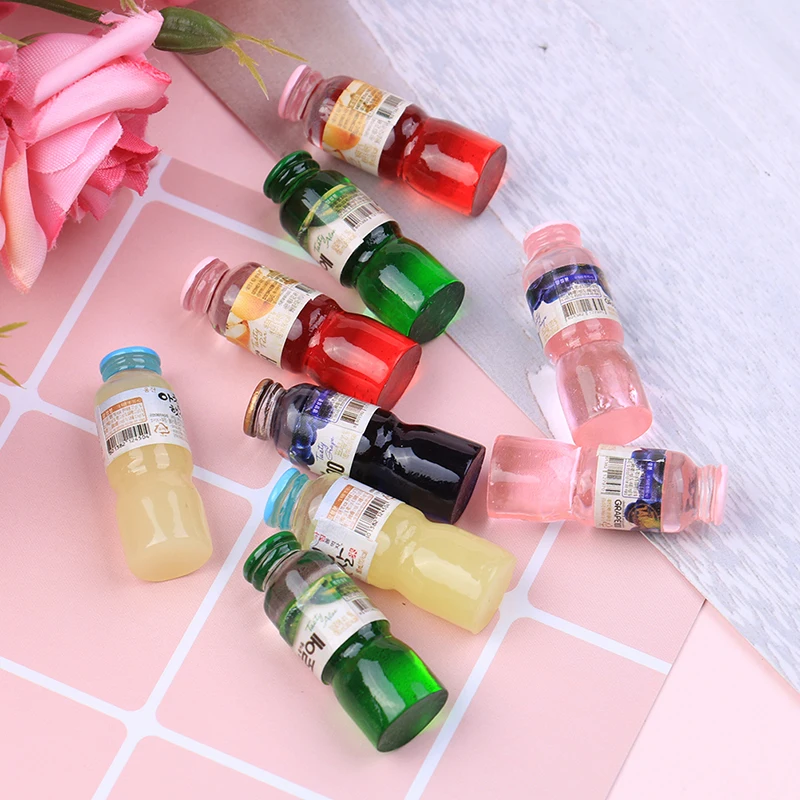 2pcs/set Mini Drink Bottle Toys Dollhouse Miniature Toy Doll Drink