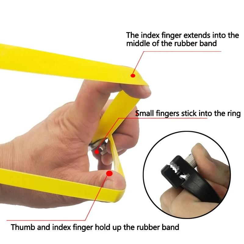 

1pc Camping Slingshot Ring Hunting Catapult Stainless Steel Metal With Rubber Band Outdoor Shooting Powerful Finger Slingshots2