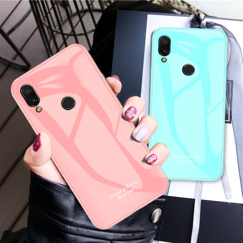 

For Xiaomi Redmi Note 7 Case Cute Macaron Tempered Glass Shockproof Cover For Xiaomi Redmi 7 Note 7 Pro Phone Case
