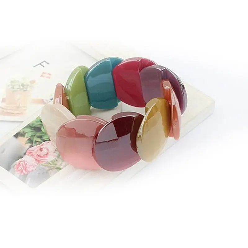 

Women's Bohemian Resin Bubble Bangles Bracelets For Women Bijuterias Elastic Strand Bracelet Female Jewelry Bijoux Gift