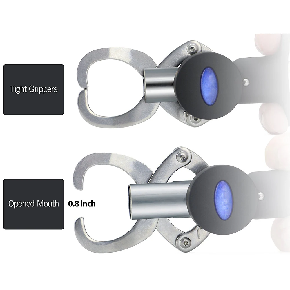 

2pc Portable Stainless Steel Fish Lip Gripper w/ Scale Ruler