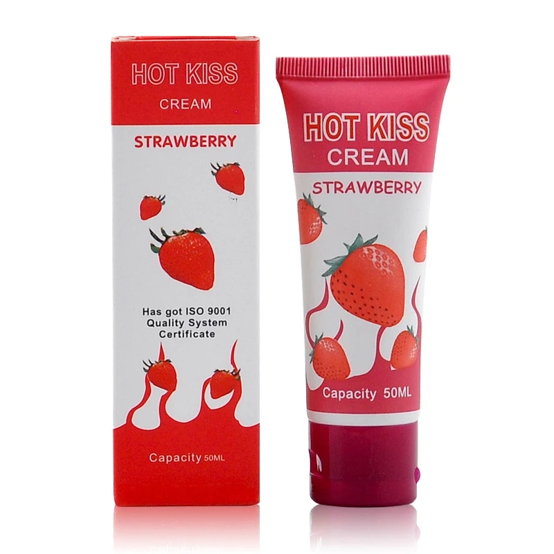 Горячий поцелуй Strawberry Cream вкусом оральный секс на водной основе Съедобные Смазка гей анального секса смазки вагинальной смазки для секса 50 ml