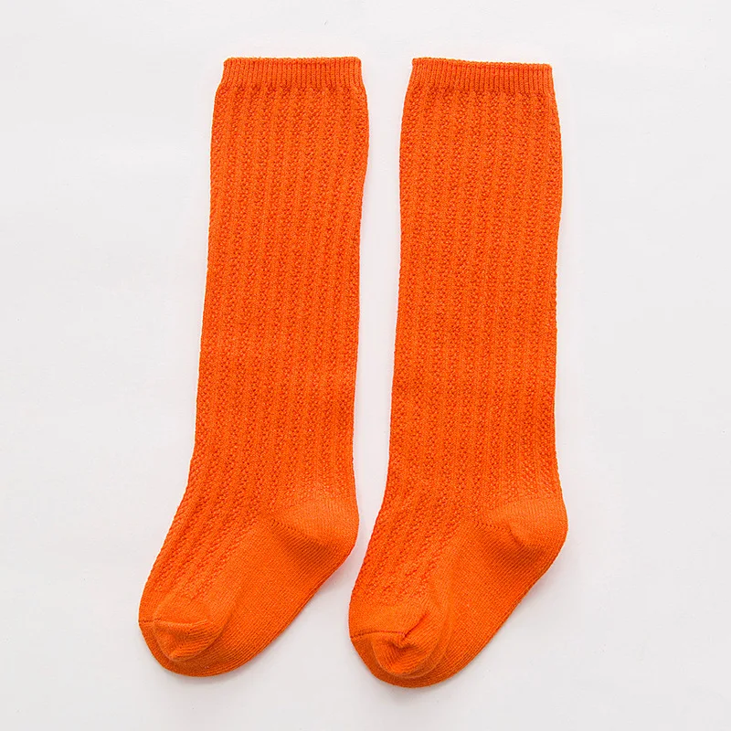 1 пара, милые детские гольфы для мальчиков и девочек весенне-осенние популярные хлопковые однотонные Повседневные Удобные зимние детские гольфы - Цвет: Orange