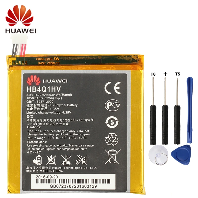 

Huawei HB4Q1HV Phone Battery For Huawei U9200 U9500 T9200 Ascend P1 D1 1850mAh Original Battery + Tool