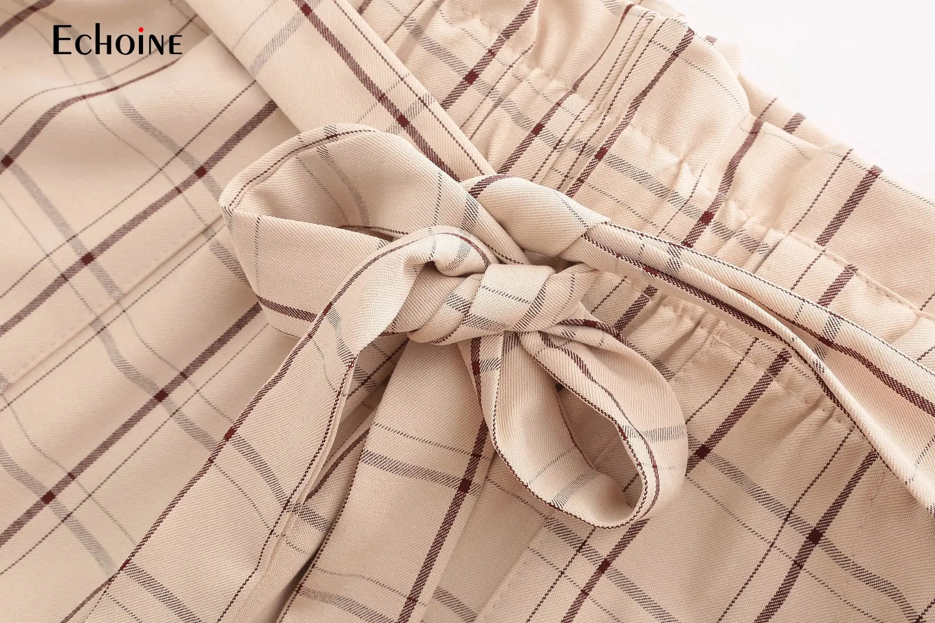 2019 New Women Plaid Casual Straight Pants Office Lady Bow Waist Suit Pants High Waist Leisure Trousers womens plaid pants 2019 New Women Plaid Casual Straight Pants Office Lady Bow Waist Suit Pants High Waist Leisure Trousers womens plaid pants
