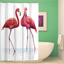 Новая дизайнерская полиэфирная ткань фламинго, занавеска для ванной, толстая Водонепроницаемая занавеска для душа, натуральная устойчивая к плесени домашняя занавеска для ванной