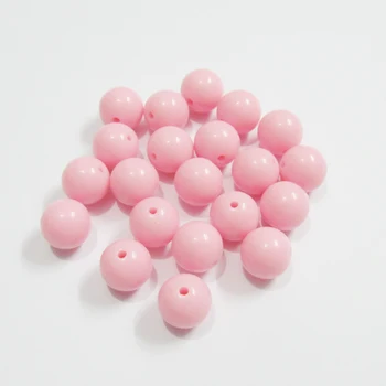 

(Choose Size First) 6mm/8mm/10mm/12mm/14mm/16mm/18mm/20mm Bright Baby Pink Acrylic Solid Beads
