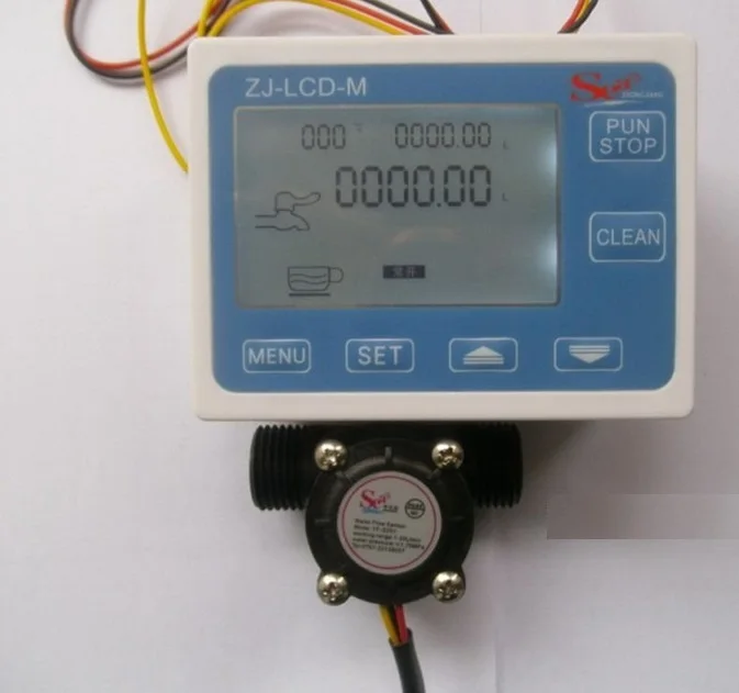 Digital water flowmeter with display + G1/2 hall effect plastic flow sensorsin Flow Meters from