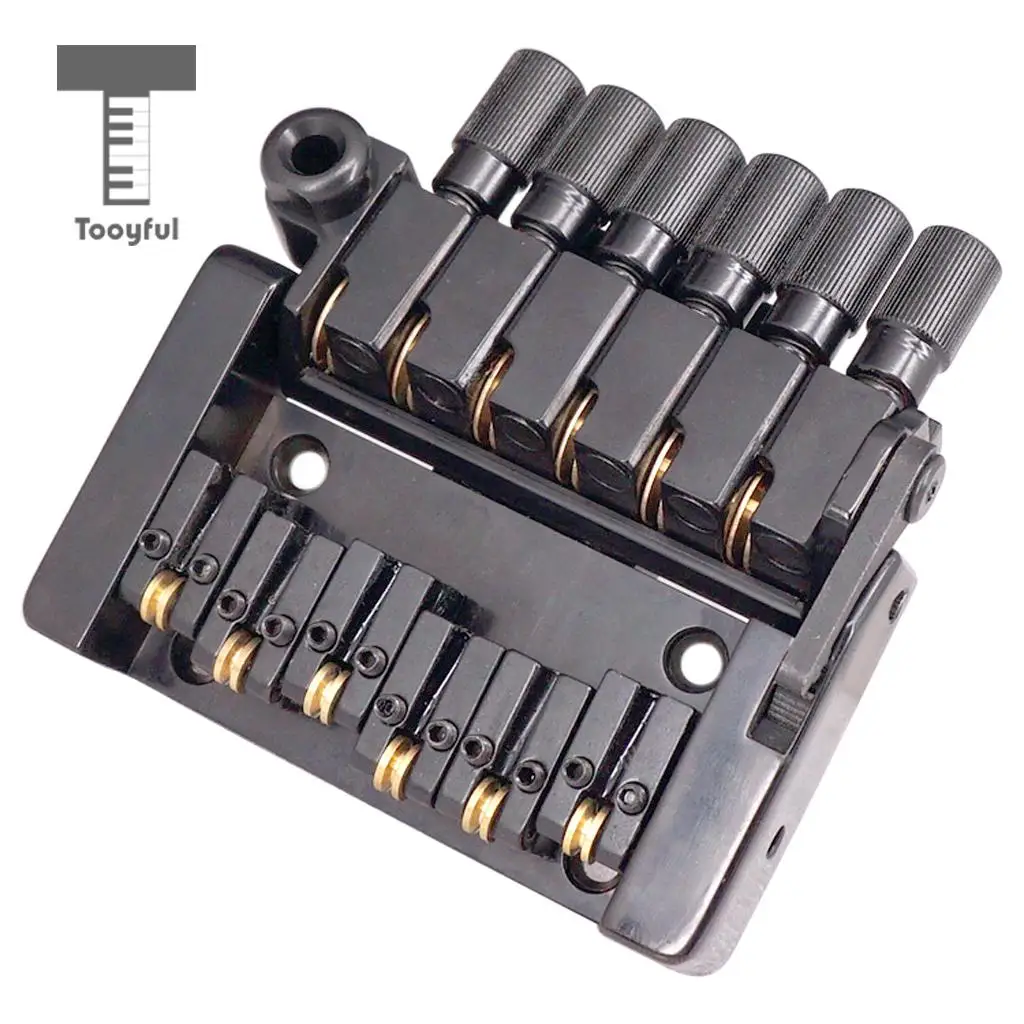 Tooyful Set of 6 String Roller saddle Tremolo Bridge Tailpiece for Headless Electric Guitar Parts