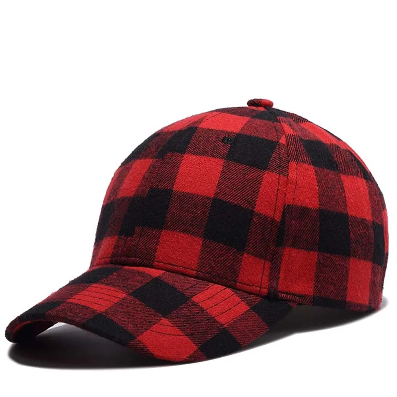 Red Plaid Baseball Caps HipHop Cap Casual Casquette hat Sports Cap girl