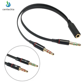 

Centechia 1pc Black/White 3.5 audio cable Male to Female Transfer Headset conversion cable 1 to 2 Computer audio cable Portable