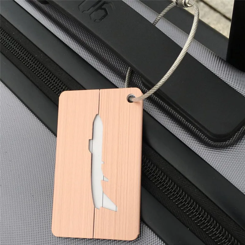 High Quality Aluminum Alloy Luggage Tag Practical Air Plane Travel Suitcase Name Address ID Label Address Holder Free Shipping