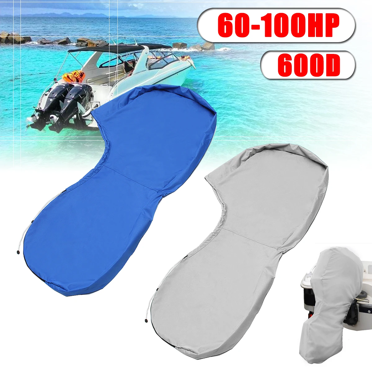 

600D 66.93 inch for 100-150HP Hose Power Boat Full Outboard Engine Motor Cover Waterproof
