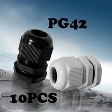 10 шт. PG42 водонепроницаемый кабельный сросток черный или белый Пластик разъем Водонепроницаемые кабельные сальники Ip68 Китай(материк