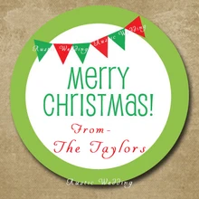 Пользовательские праздничные флаги наклейки s, подарок круглые этикетки стикеры, Счастливого Рождества наклейки, персонализированные баннеры Стикеры