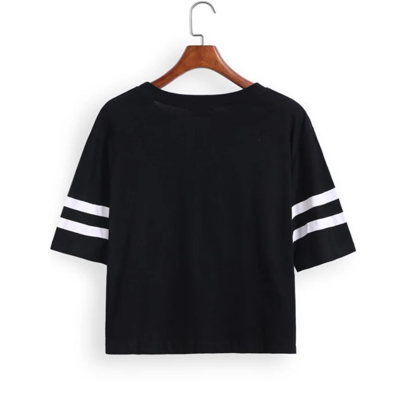 Fashion Crop Top T-shirt for Women BROOKLYN 76 Printed T Shirt Women Cropped Tops Tee Shirt Woman Clothing High Quality