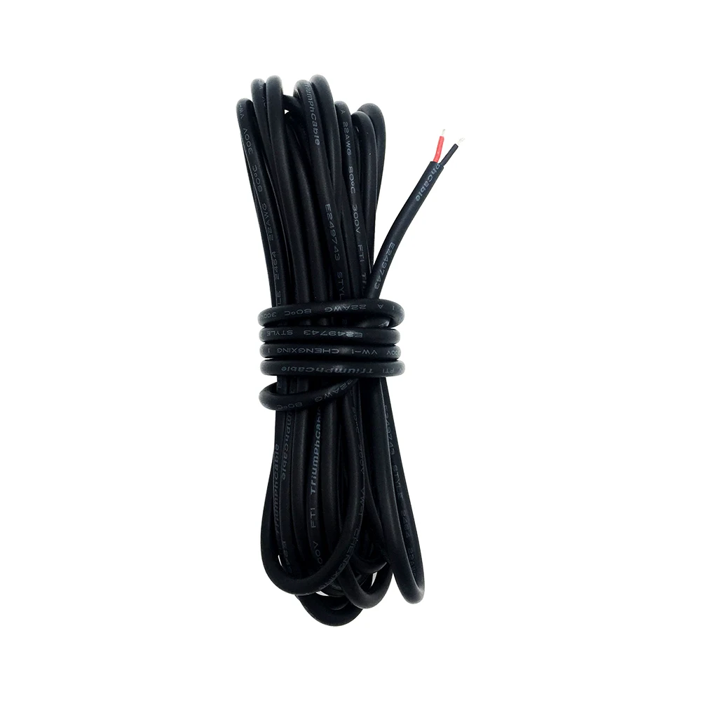 Луженая Медь 22AWG черный ПВХ изолированный Электрический кабель провод