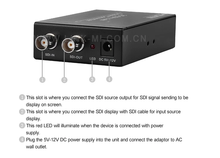 LINK-MI SAV1 3g/HD/SD sdi в AV/CVBS скейлер конвертер коробка передачи расстояния до 300 м для SD аудио выход в аналоговый 2CH