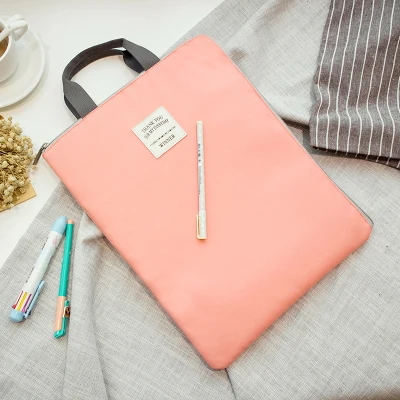 A4 нейлоновый офисный портфель для мужчин и женщин, водонепроницаемая легкая сумка-мессенджер, мужская сумка для хранения файлов, сумка-портфель LS1465 - Цвет: Розовый