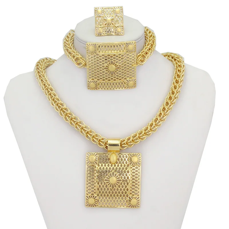 S Heavy Chunky Jewellery Necklace Pendant Earrings Ring Heavy Chunky Jewellery Necklace Pendant Earrings Ring Bracelet Gold Women Bridal Jewelry Sets Accessories In From On
