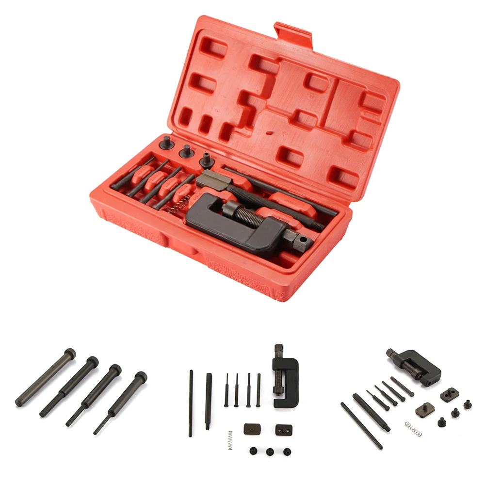 

1set Motorcycle Bike Bicycle Chain Breaker Heavy Duty Splitter Link Riveting Kit Cutter Universal Repair Tool Kit