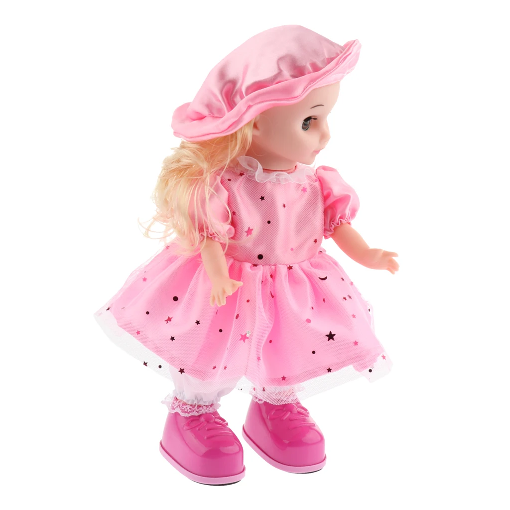 Smart Walking, Singing Robotic Girl Doll Toy for Kid Dress Up Nursery Role Pretend Play Fun Robot Baby Doll #D