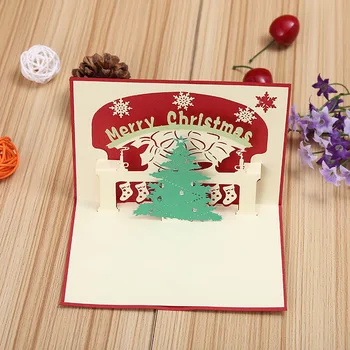 

Manufacturers selling Christmas cards and creative DIY laser stereo hollow handmade cards New Year greeting card