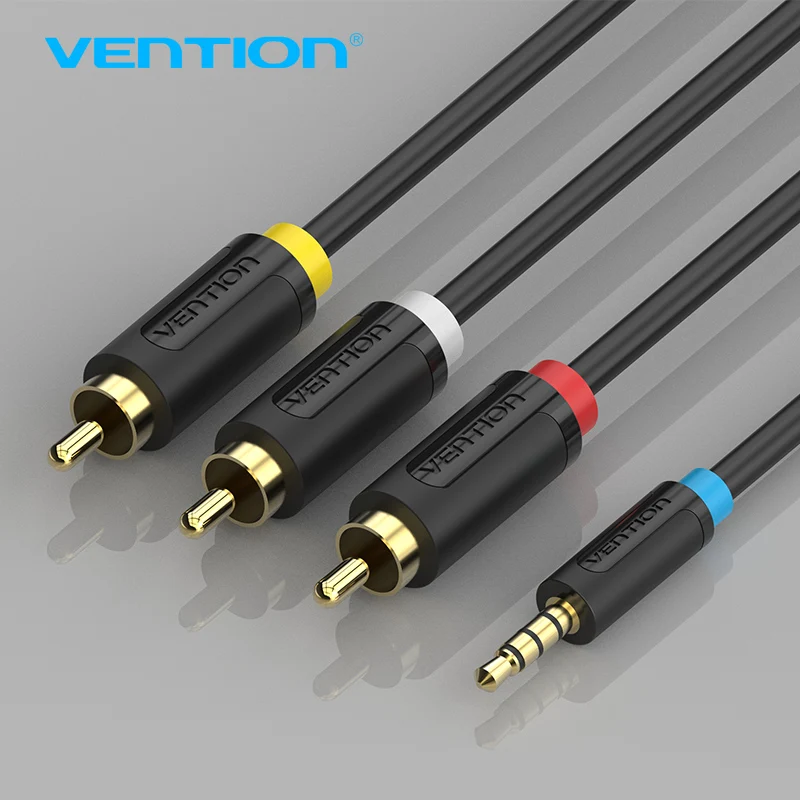 Аудиоконвертер Vention с разъемом 3 5 мм на RCA папа видео AV динамик кабель 1 м 2 для