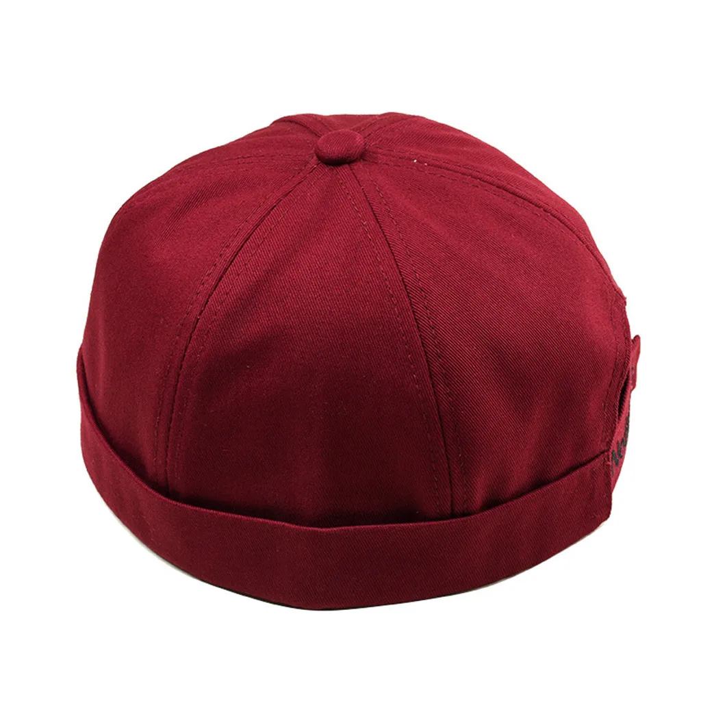 Весенне-осенняя однотонная хлопковая кепка Yuppie с вышитыми буквами в винтажном стиле, шапка в стиле хип-хоп без козырька, складная шапка с отворотом