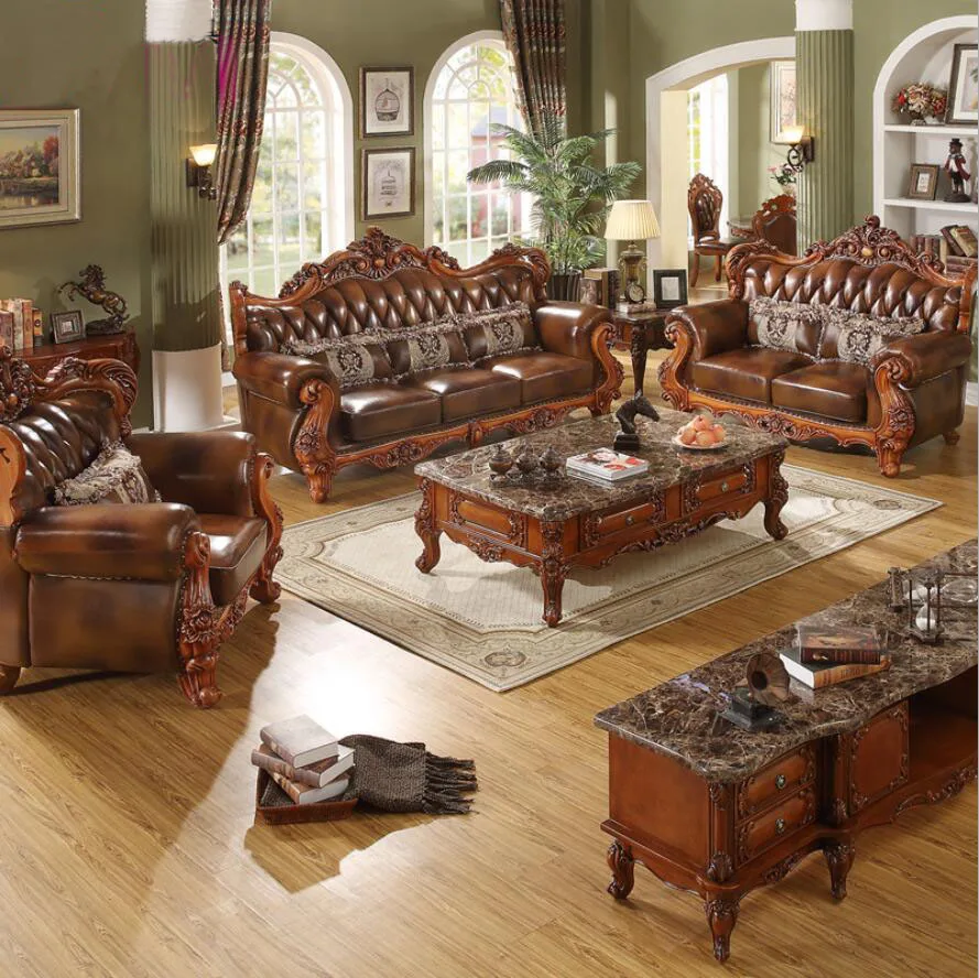 etop European luxury Combination living room furnitures Top Genuine